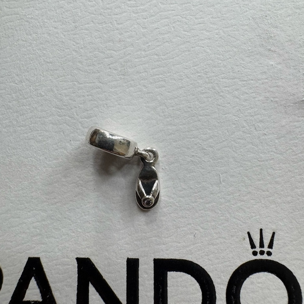 Pandora Silver Sandal Charm with Black Detail